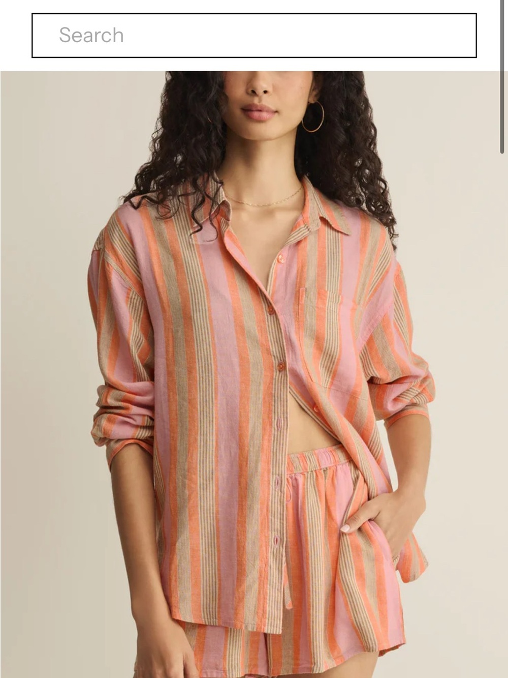 Pink & Fuchsia Striped Button-Front Shirt and Shorts Set Z Supply